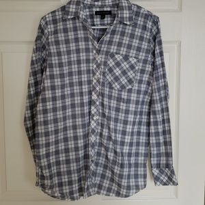 Banana Republic White and Navy Button Down